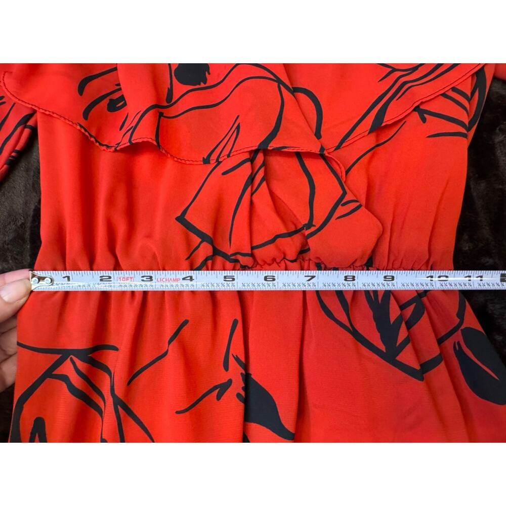 80s Vintage Secretary Boss Lady Red Dress Size S Pre-Owned - Picture 9 of 13